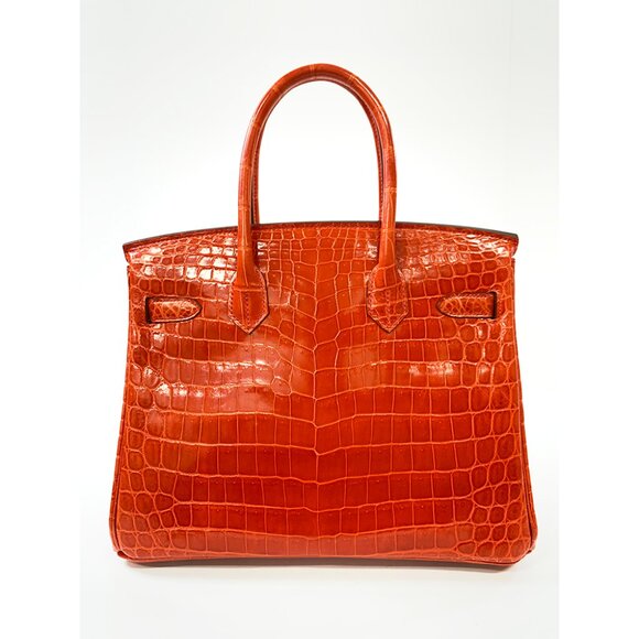 Hermès Birkin 30cm – Geranium Niloticus Crocodile – Palladium Hardware - Picture 3 of 7
